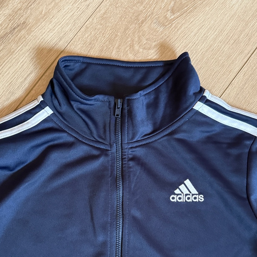 adidas Navy Blue Kids full zip track jacket - Picture 4 of 7
